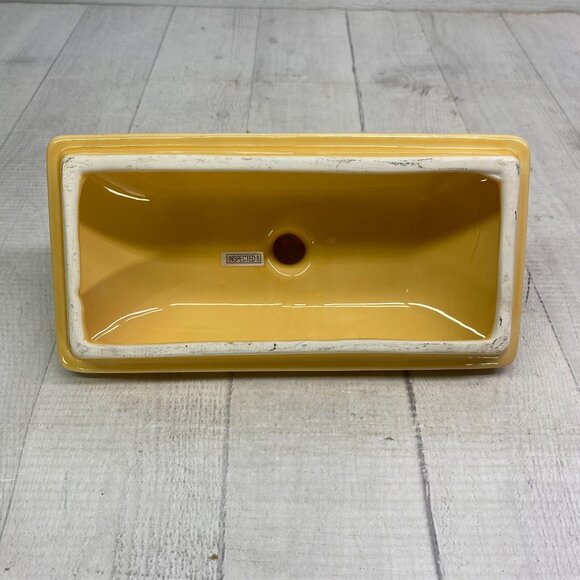 NONNI'S Yellow Green Tuscan Style Handmade Rectangle Ceramic Biscotti Cookie Jar - Picture 9 of 16